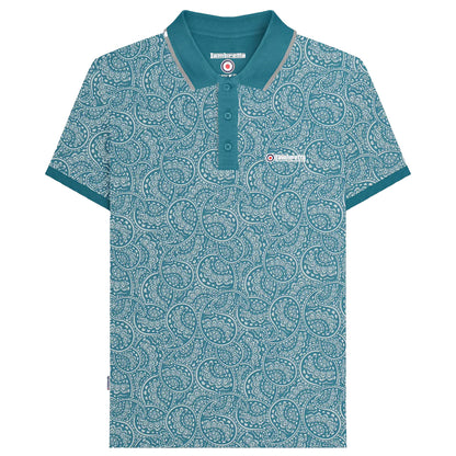 Gulf Coast - Front - Lambretta Mens AW24 Paisley Tonal Polo Shirt