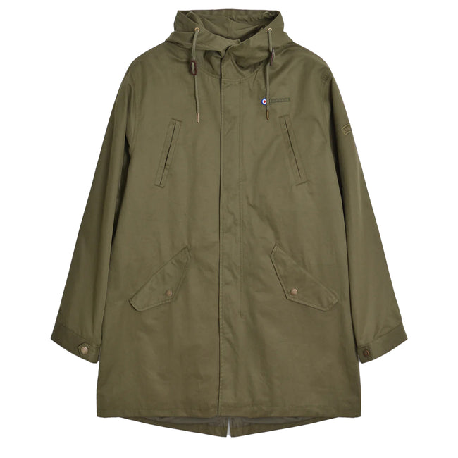 Khaki Green - Front - Lambretta Mens Shower Resistant Parka
