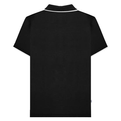 Black - Back - Lambretta Mens Gingham All-Over Print Big & Tall Polo Shirt