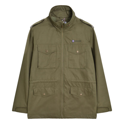 Khaki Green - Front - Lambretta Mens M-65 Military Jacket
