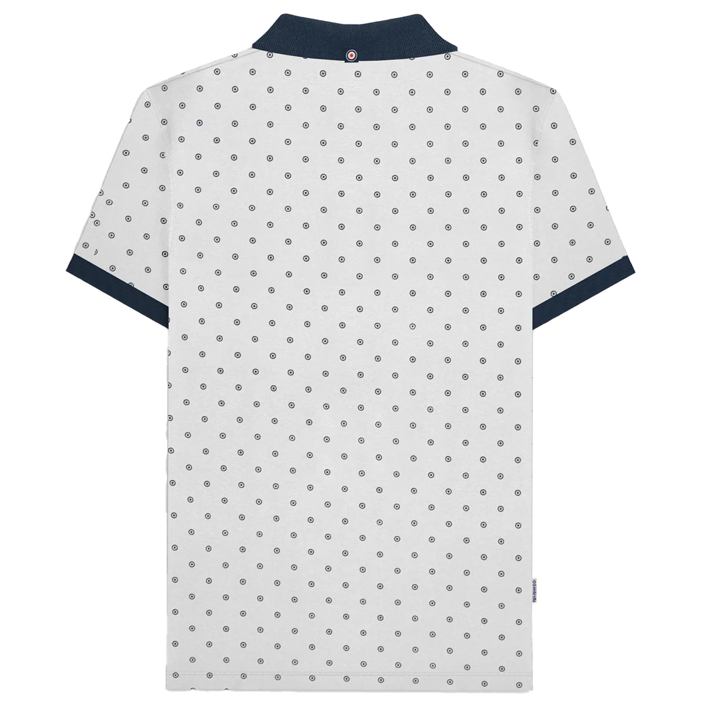 White-Navy - Back - Lambretta Mens AW24 Target Polo Shirt