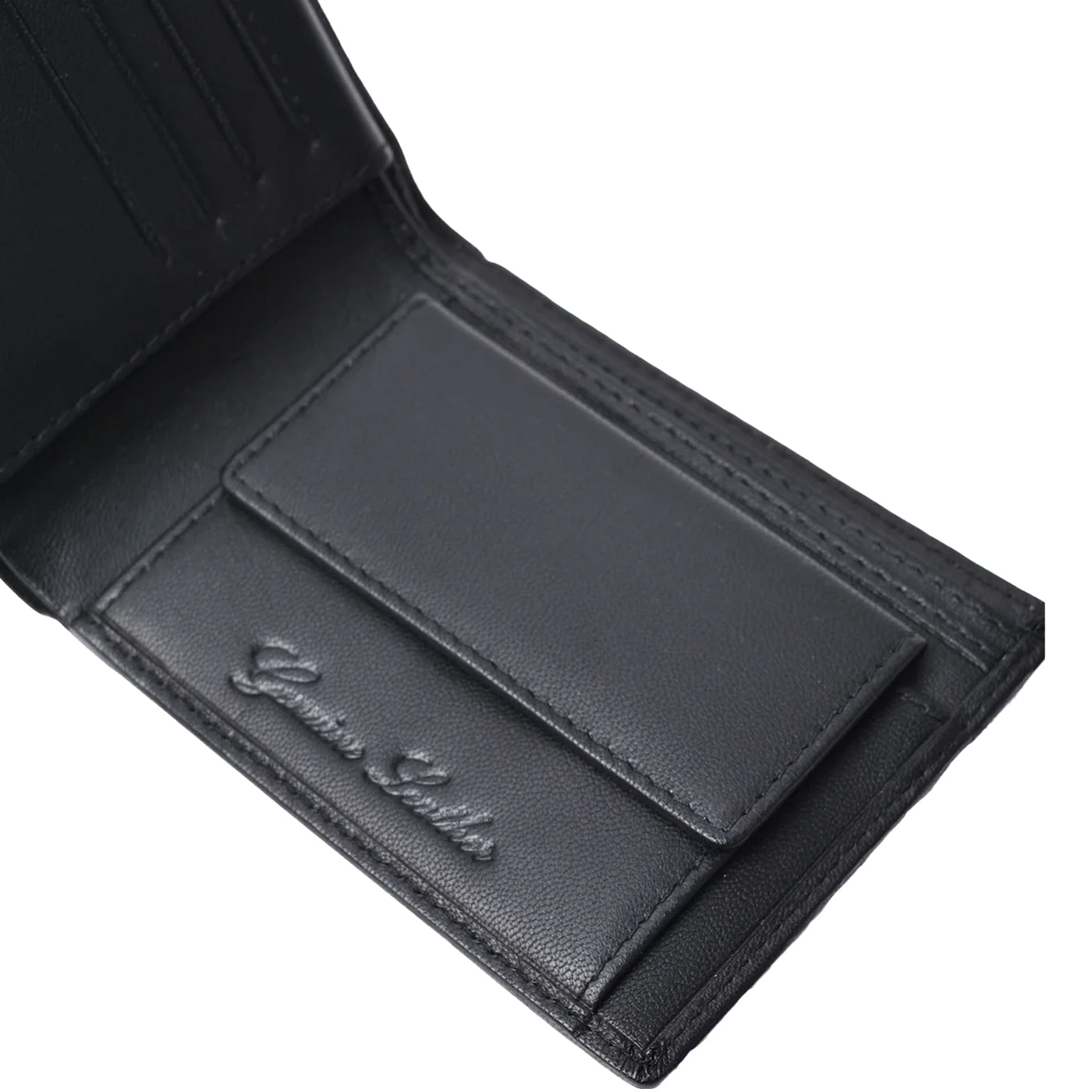 Black - Side - Lambretta Punched Leather Wallet