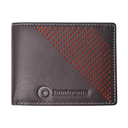 Dark Brown - Front - Lambretta Punched Leather Wallet