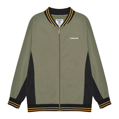 Khaki Green-Black-Gold - Front - Lambretta Mens Vintage Track Jacket