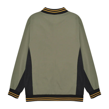 Khaki Green-Black-Gold - Back - Lambretta Mens Vintage Track Jacket