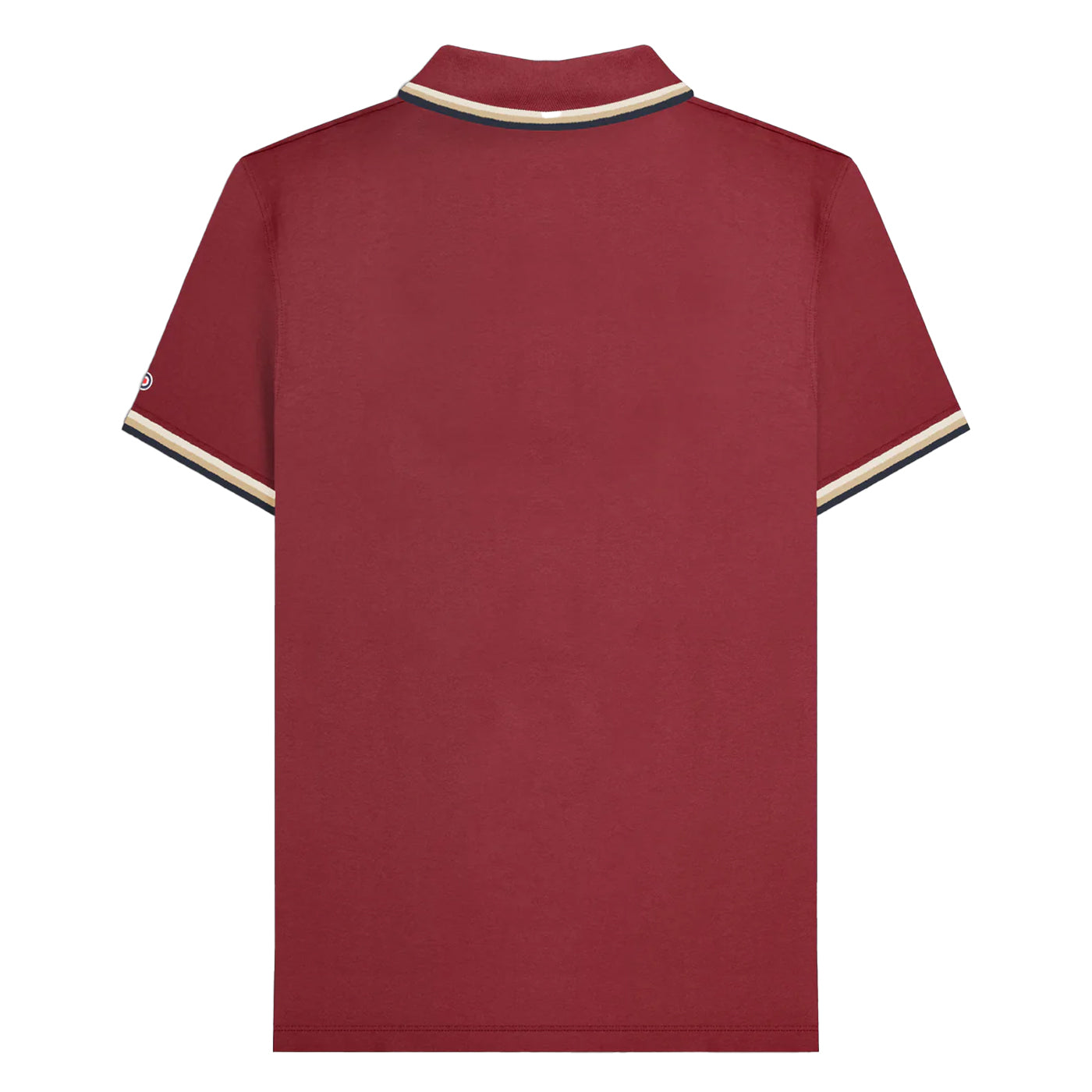 Burgundy-Cream-Navy - Back - Lambretta Mens Triple Tipped Polo Shirt