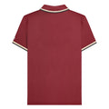 Burgundy-Cream-Navy - Back - Lambretta Mens Triple Tipped Polo Shirt