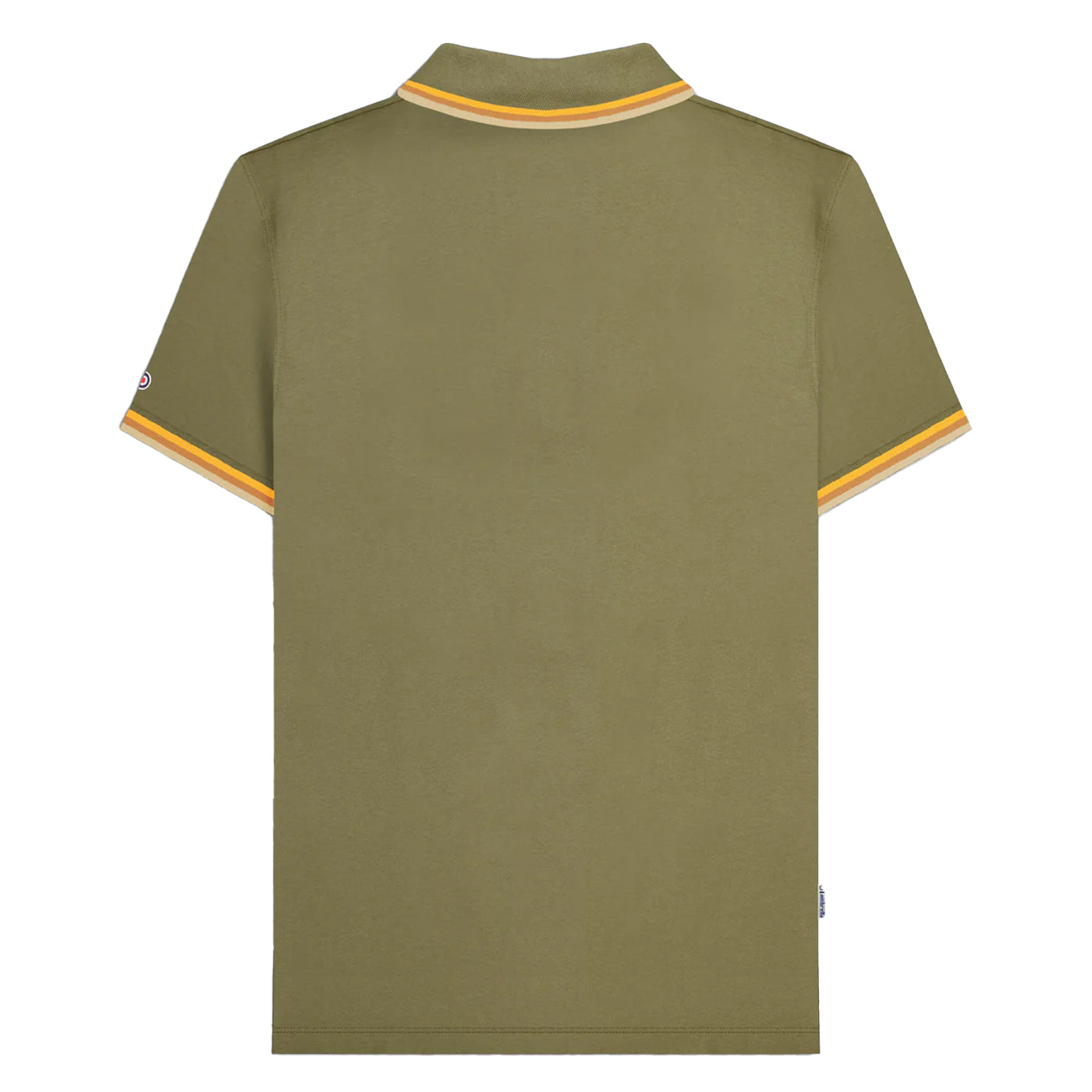 Khaki Green-Tobacco-Cream - Back - Lambretta Mens Triple Tipped Polo Shirt