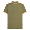 Khaki Green-Tobacco-Cream - Back - Lambretta Mens Triple Tipped Polo Shirt