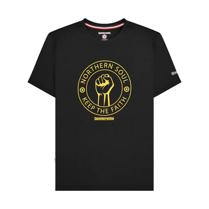 Black-Gold - Front - Lambretta Mens Northern Soul Big & Tall T-Shirt