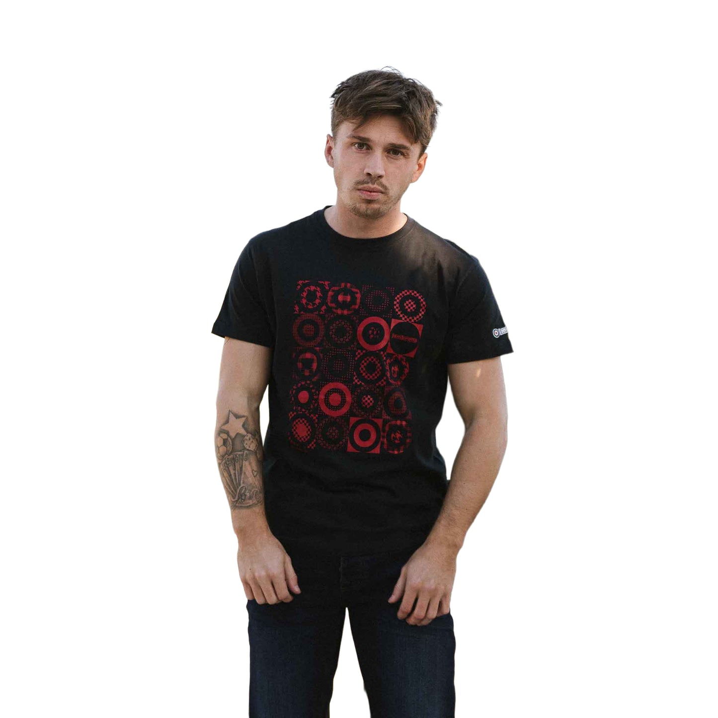 Navy - Side - Lambretta Mens SS25 Target Pattern T-Shirt