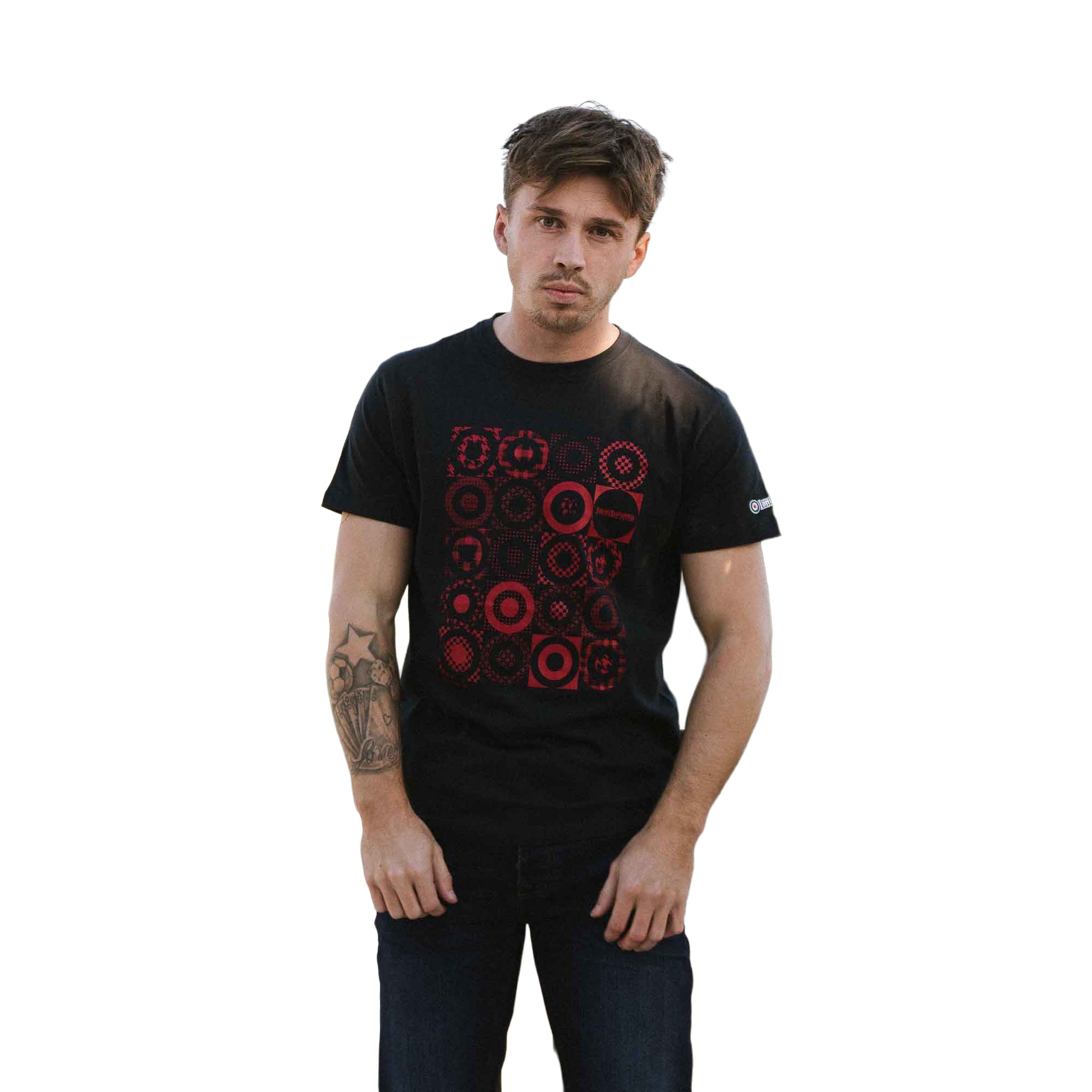 Navy - Side - Lambretta Mens SS25 Target Pattern T-Shirt
