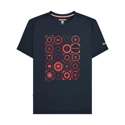 Navy - Front - Lambretta Mens SS25 Target Pattern T-Shirt