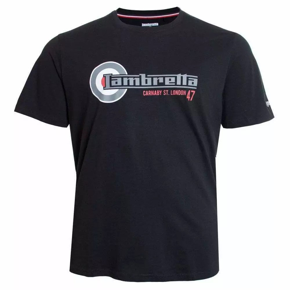 Black - Front - Lambretta Mens Originals Target Big & Tall T-Shirt