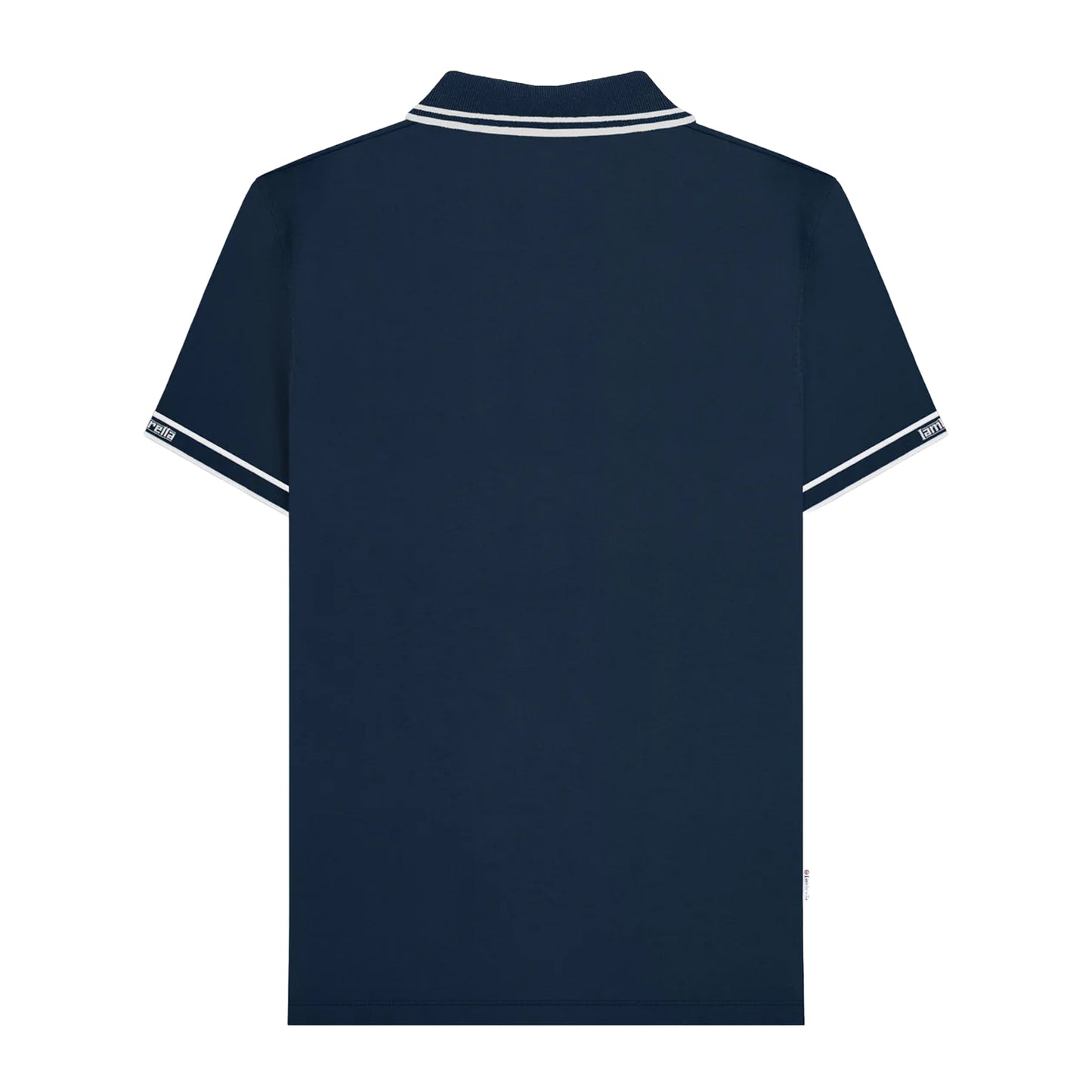 Navy - Back - Lambretta Mens SS25 Branded Sleeve Polo Shirt
