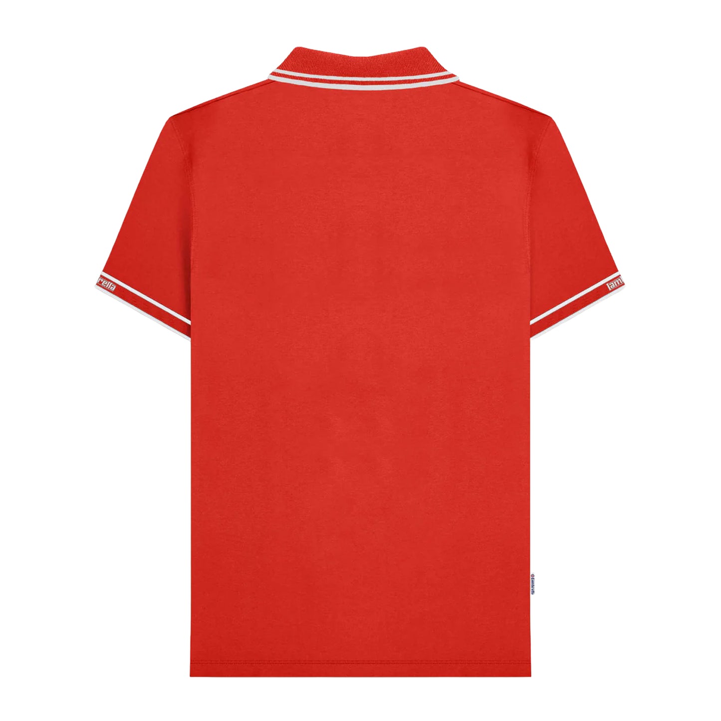Red - Back - Lambretta Mens SS25 Branded Sleeve Polo Shirt