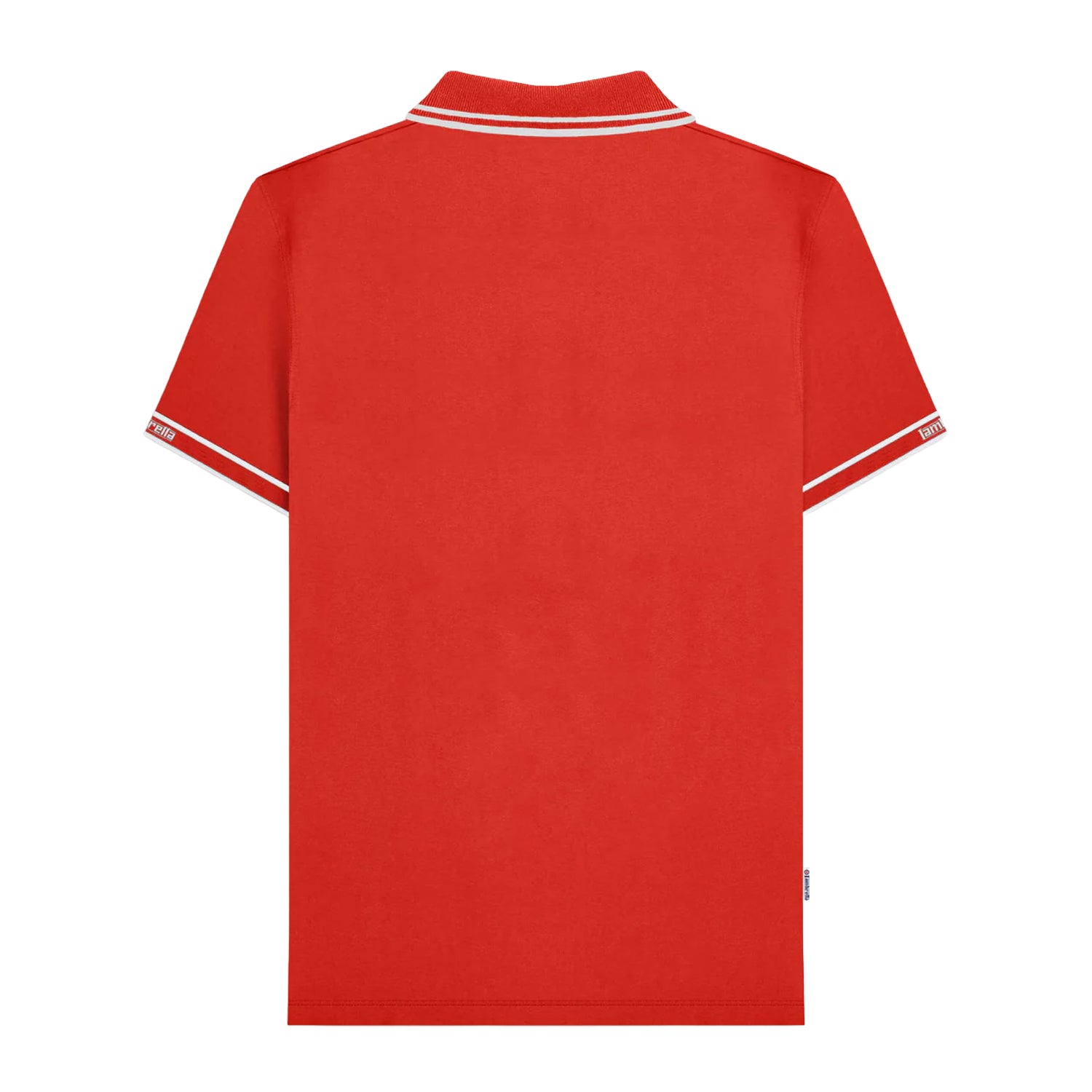 Red - Back - Lambretta Mens SS25 Branded Sleeve Polo Shirt