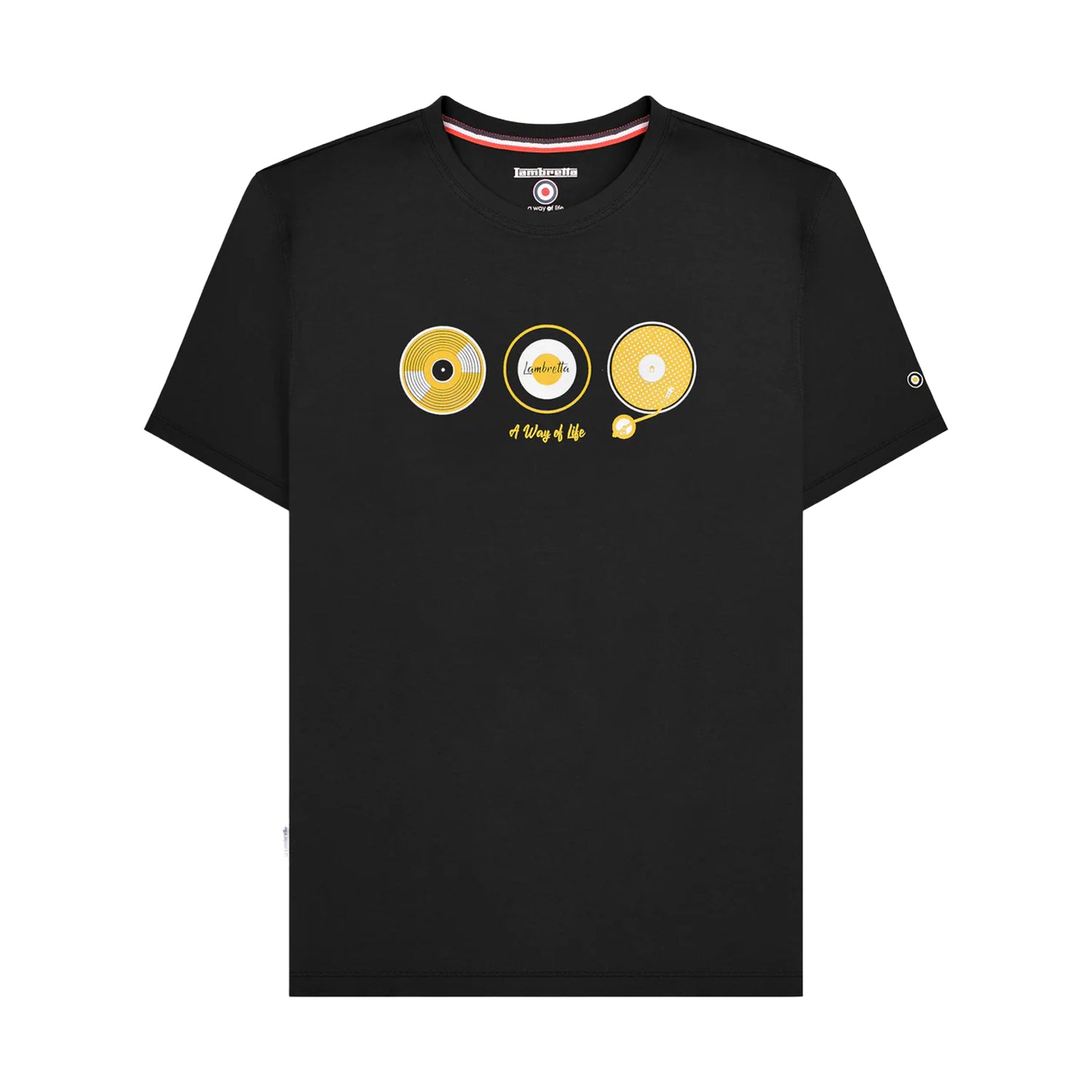 Black - Front - Lambretta Mens Vinyl Big & Tall T-Shirt