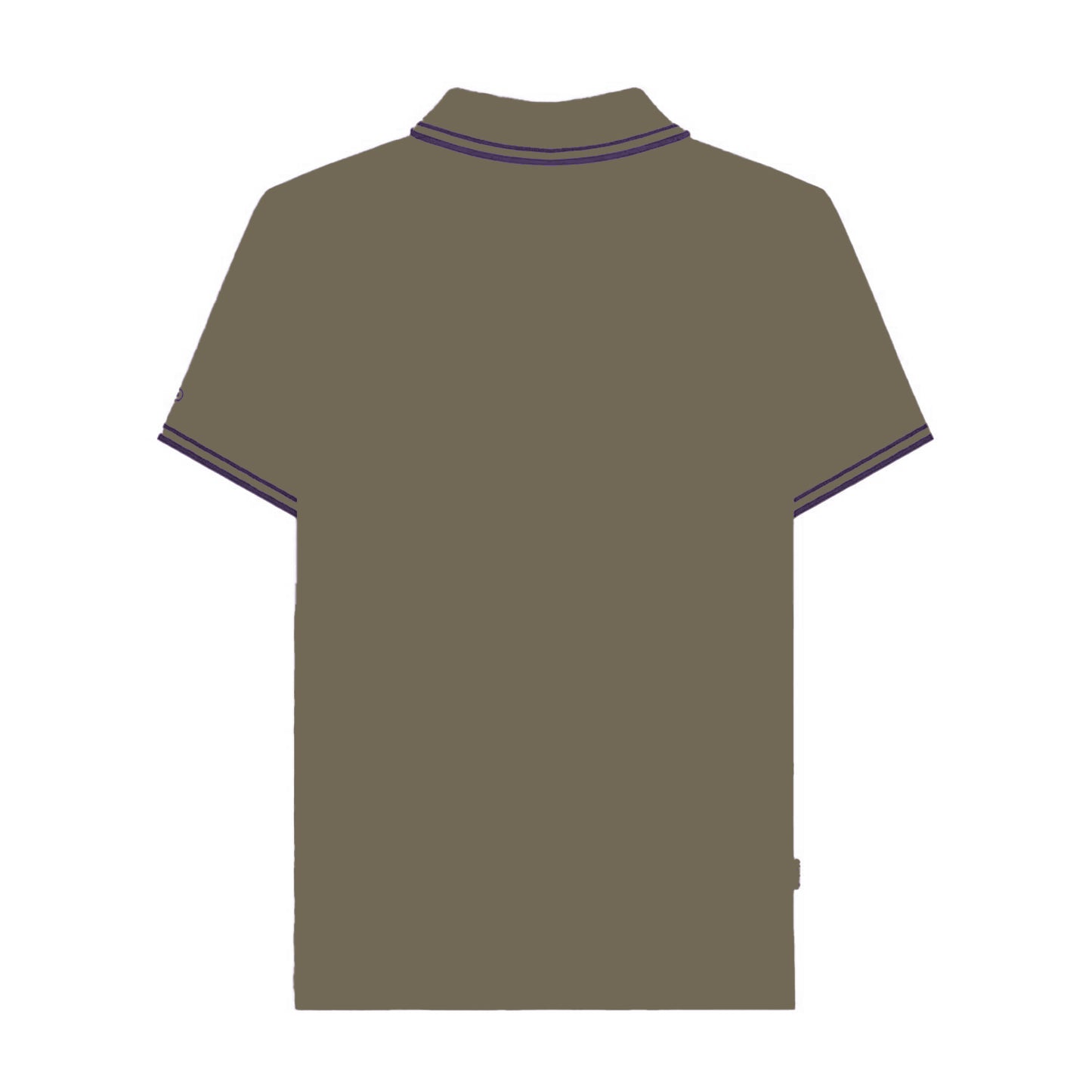 Khaki Green-Java Brown - Back - Lambretta Mens SS25 Two Tone Tipped Polo Shirt