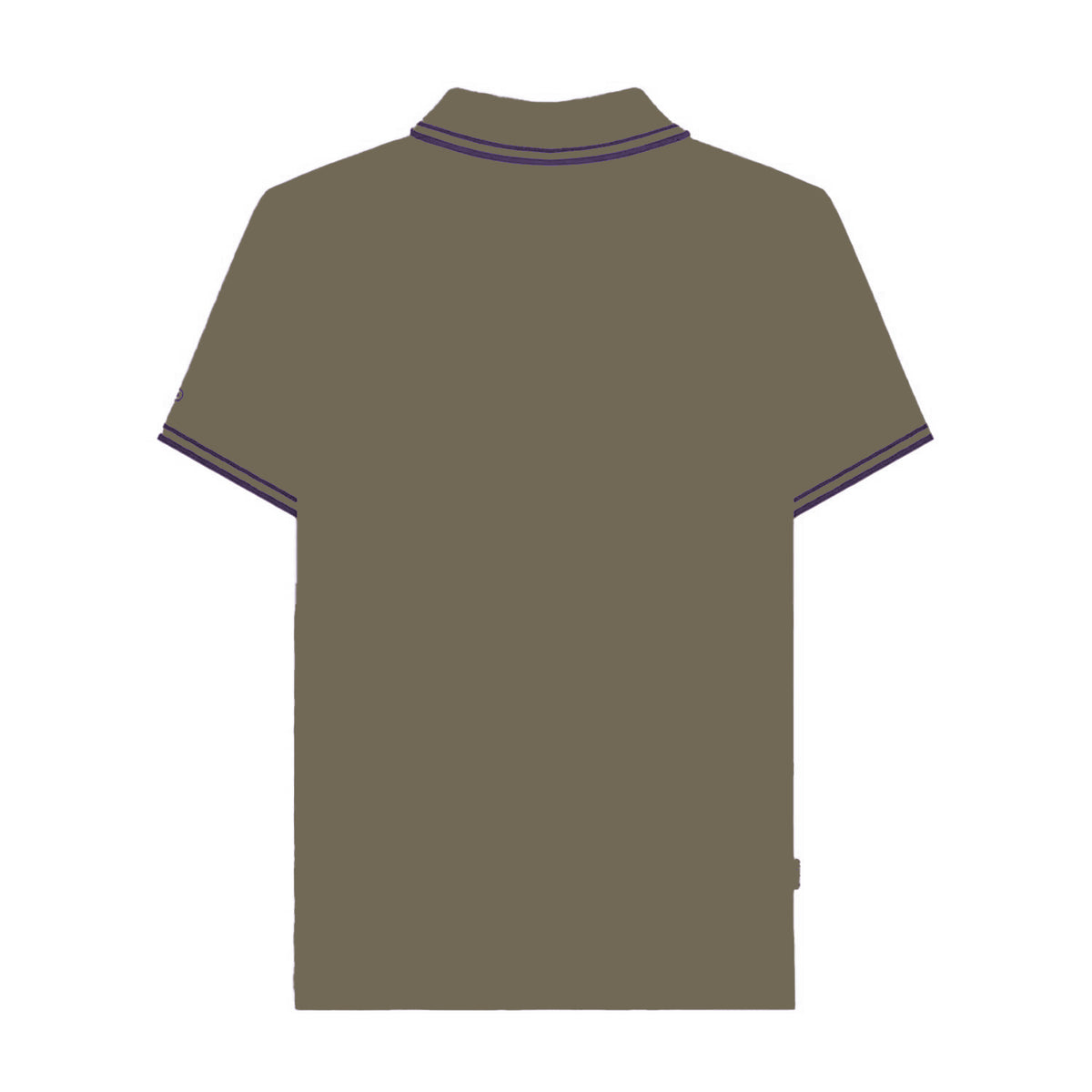Khaki Green-Java Brown - Back - Lambretta Mens SS25 Two Tone Tipped Polo Shirt