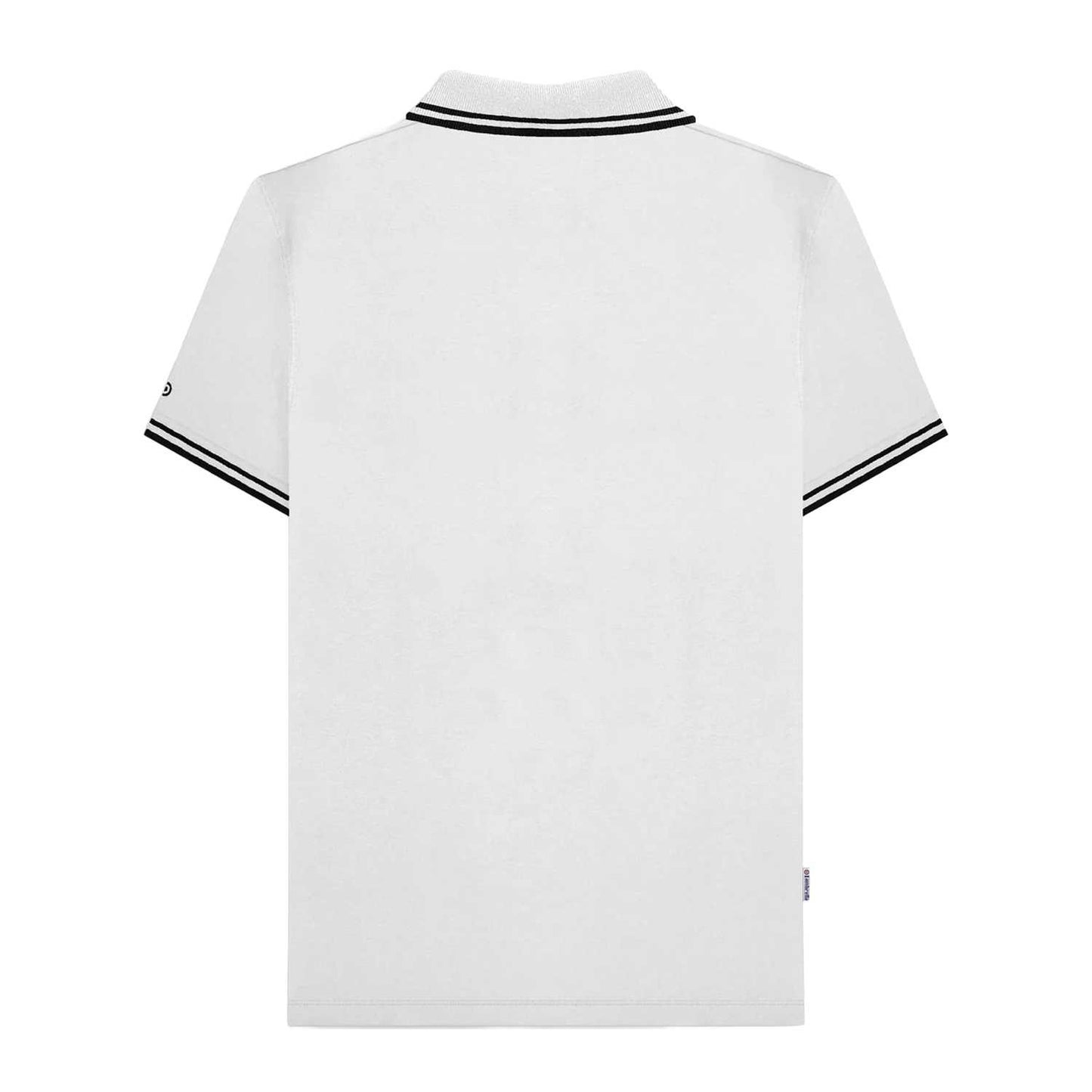 White-Black - Back - Lambretta Mens SS25 Two Tone Tipped Polo Shirt