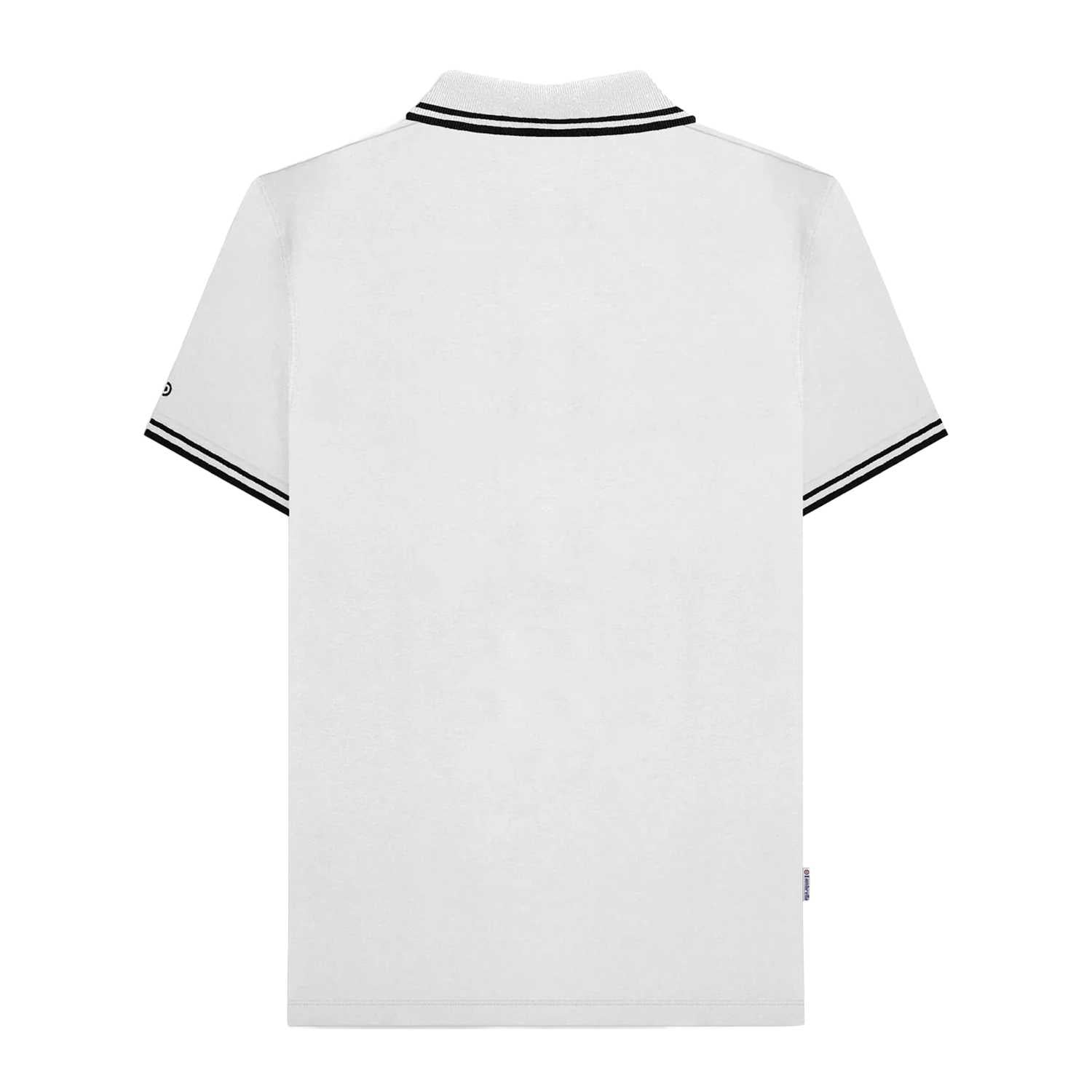 White-Black - Back - Lambretta Mens SS25 Two Tone Tipped Polo Shirt