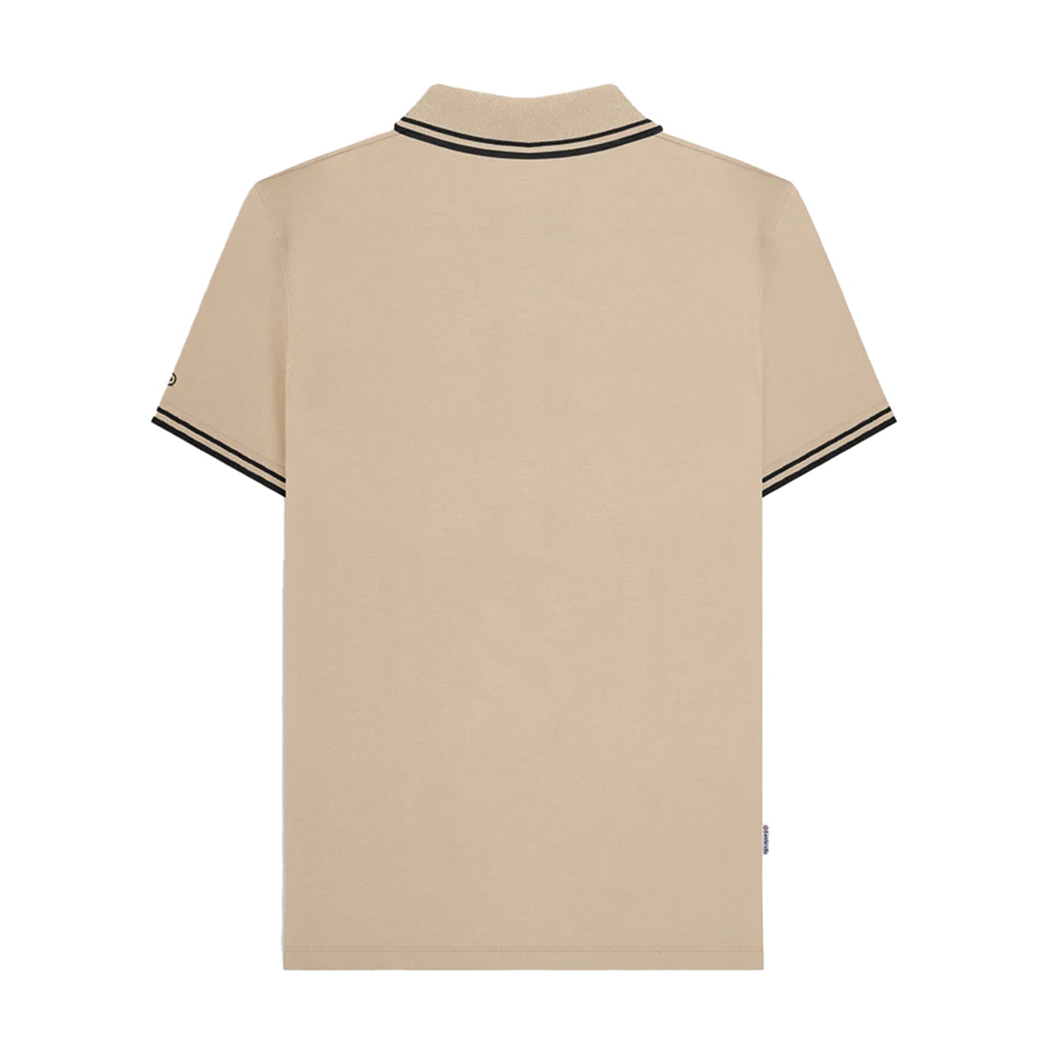 Stone-Black - Back - Lambretta Mens SS25 Two Tone Tipped Polo Shirt