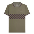 Khaki Green-Java Brown - Front - Lambretta Mens SS25 Two Tone Tipped Polo Shirt