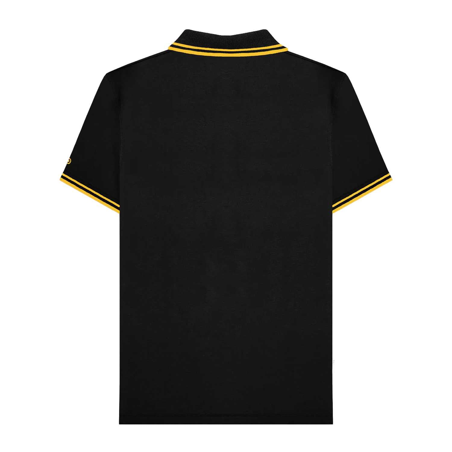 Black-Gold - Back - Lambretta Mens SS25 Two Tone Tipped Polo Shirt