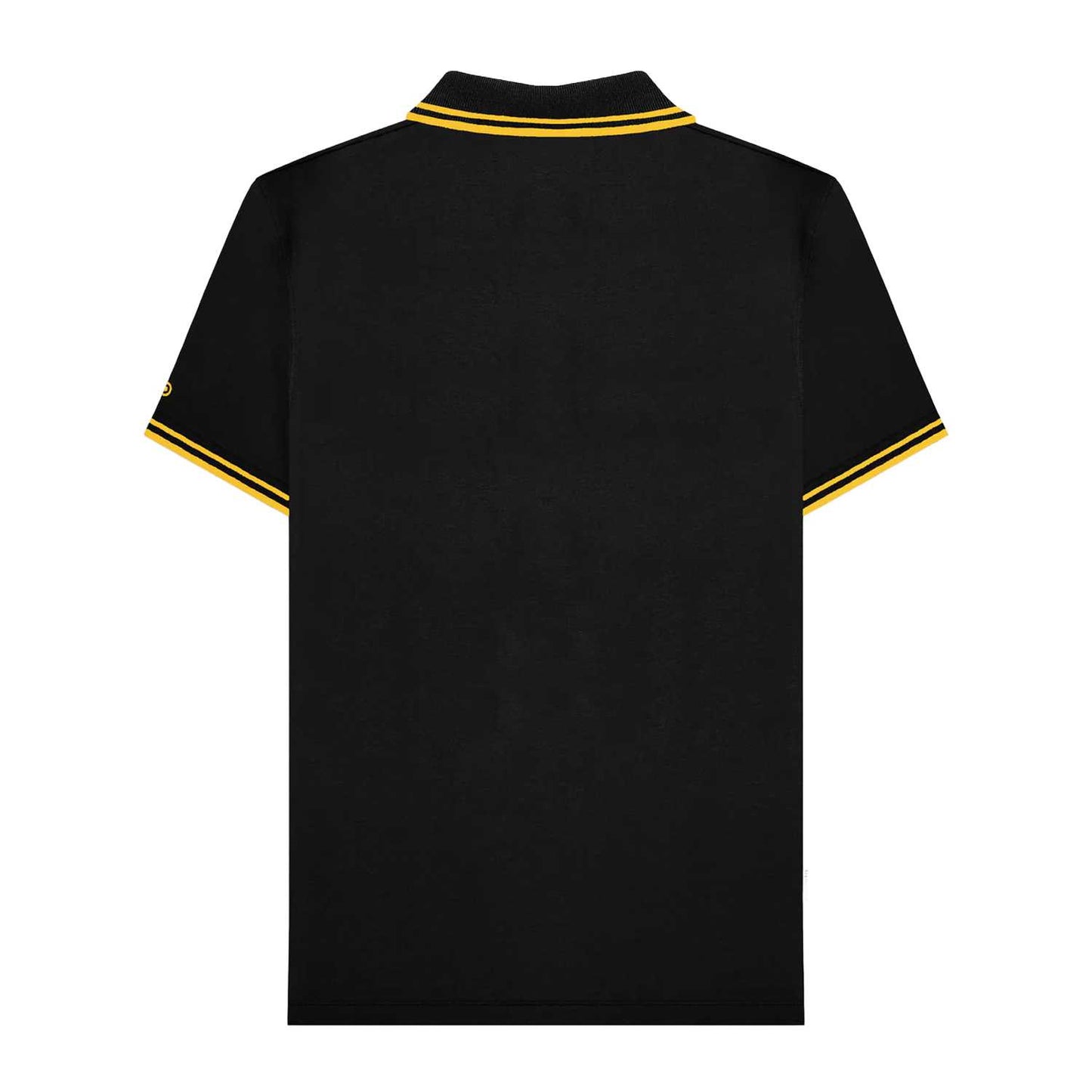 Black-Gold - Back - Lambretta Mens SS25 Two Tone Tipped Polo Shirt