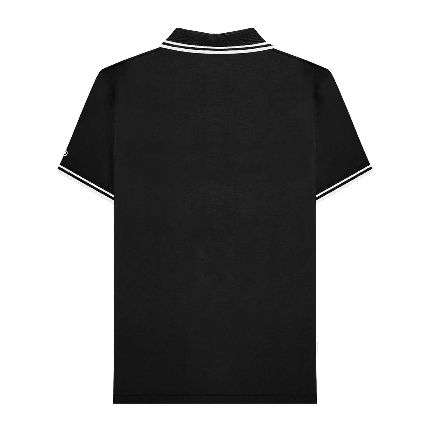 Black-White - Back - Lambretta Mens SS25 Two Tone Tipped Polo Shirt