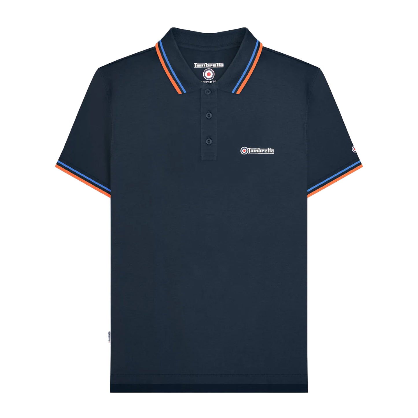 Navy-Blue - Front - Lambretta Mens SS25 Twin Tip Polo Shirt
