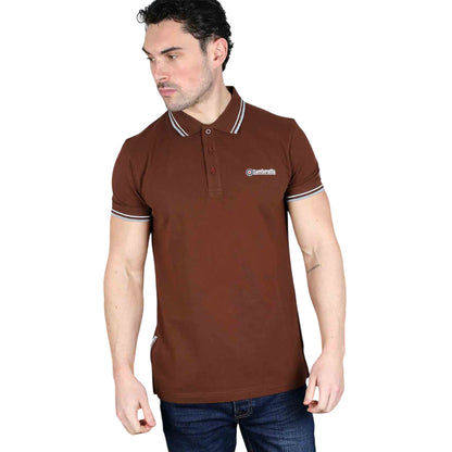 Brown-White-Angel Falls - Side - Lambretta Mens SS25 Twin Tip Polo Shirt
