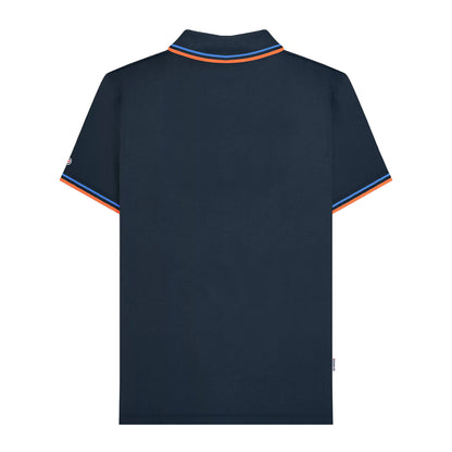 Navy-Blue - Back - Lambretta Mens SS25 Twin Tip Polo Shirt
