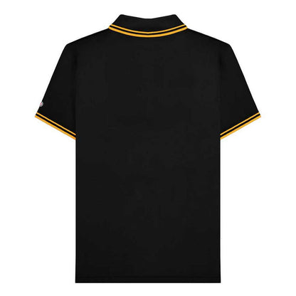 Black-Gold - Back - Lambretta Mens SS25 Twin Tip Polo Shirt
