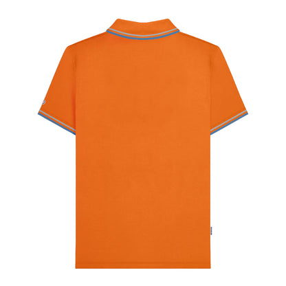 Orange-Sky - Back - Lambretta Mens SS25 Twin Tip Polo Shirt