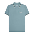 Smoke Blue - Front - Lambretta Mens SS25 Twin Tip Polo Shirt