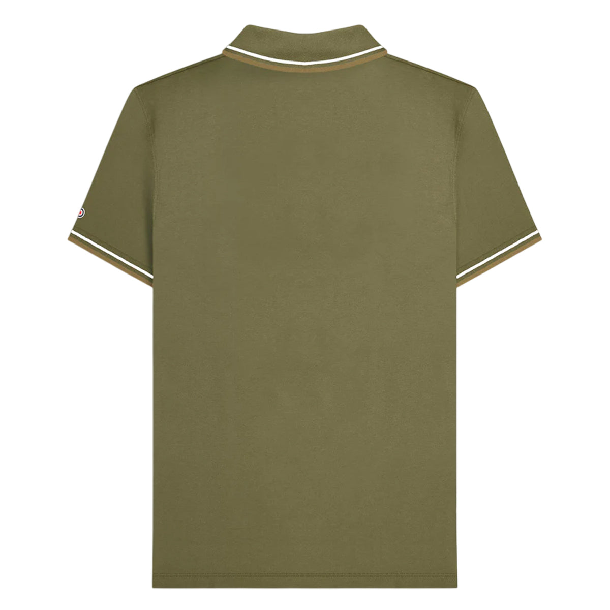 Khaki Green-Silver-Cashew - Back - Lambretta Mens SS25 Twin Tip Polo Shirt