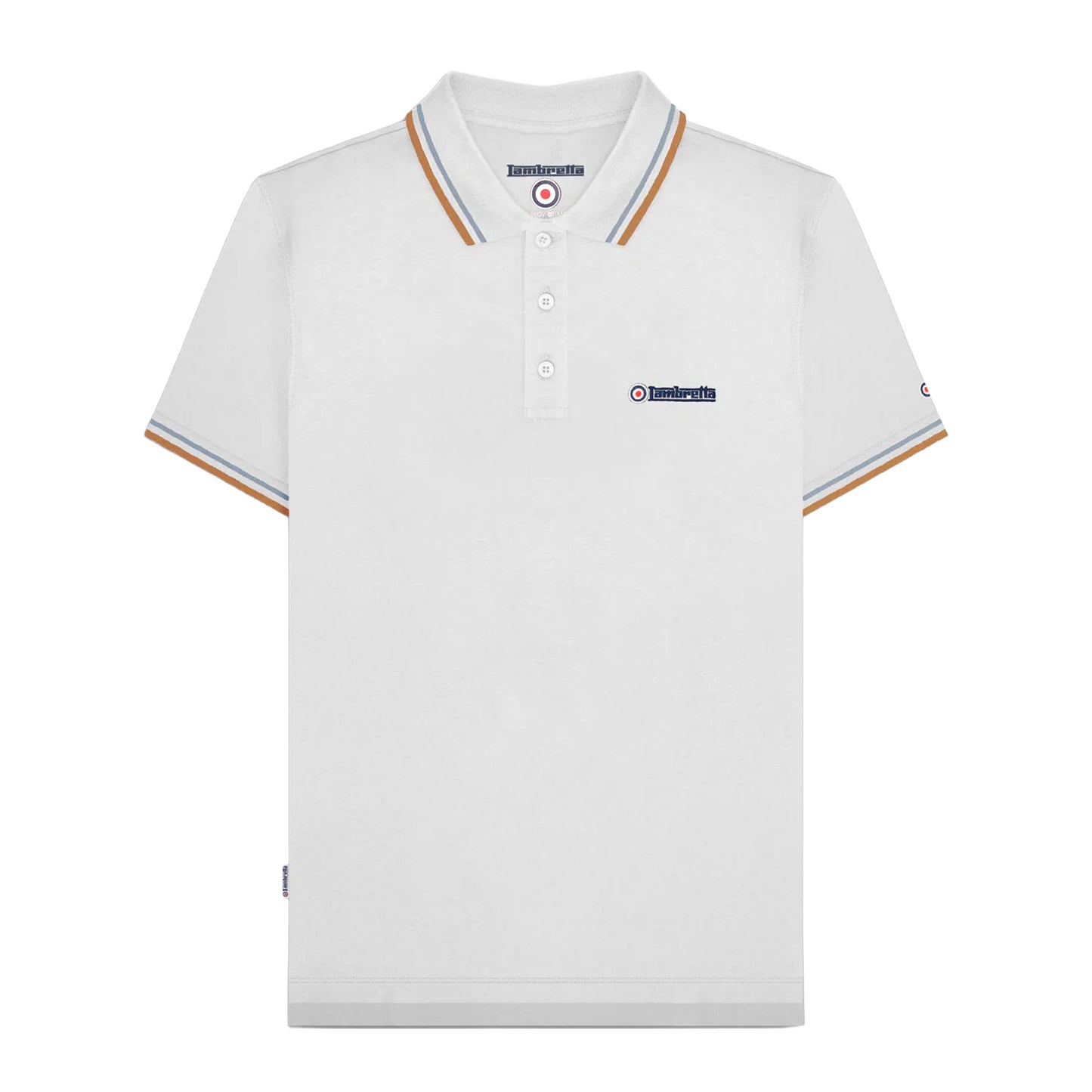 White-Sky - Front - Lambretta Mens SS25 Twin Tip Polo Shirt