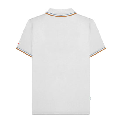 White-Sky - Back - Lambretta Mens SS25 Twin Tip Polo Shirt