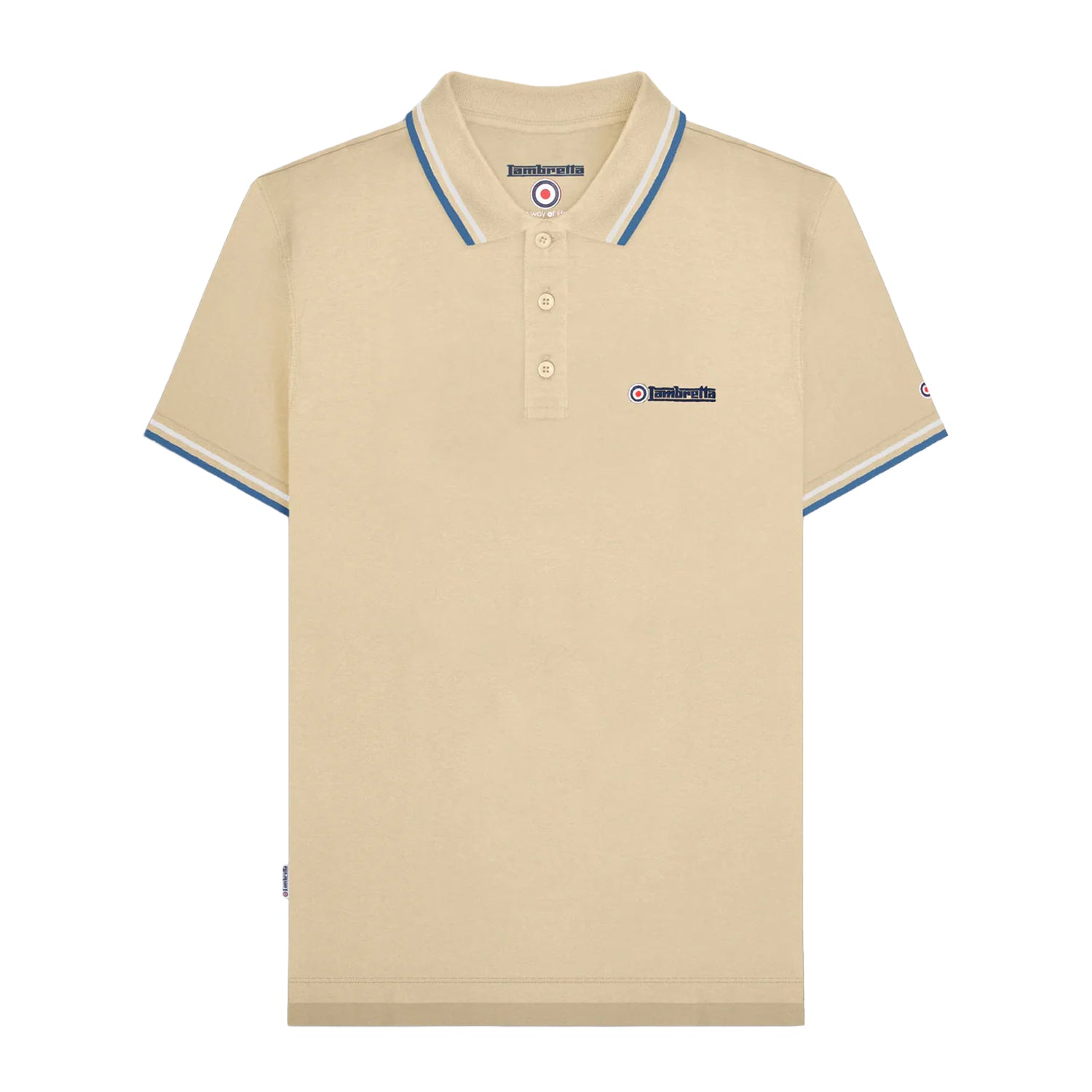 Wood Ash - Front - Lambretta Mens SS25 Twin Tip Polo Shirt