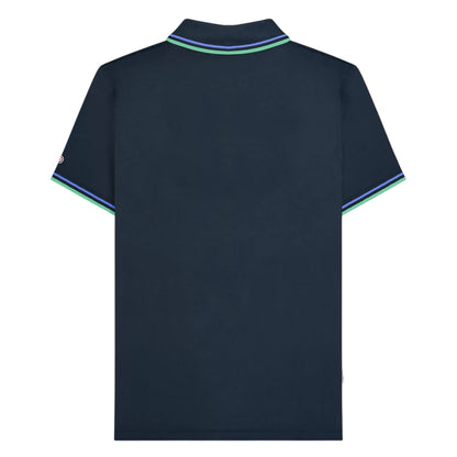 Navy Blue-Cameo - Back - Lambretta Mens SS25 Twin Tip Polo Shirt