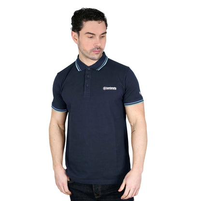 Navy Blue-Cameo - Side - Lambretta Mens SS25 Twin Tip Polo Shirt