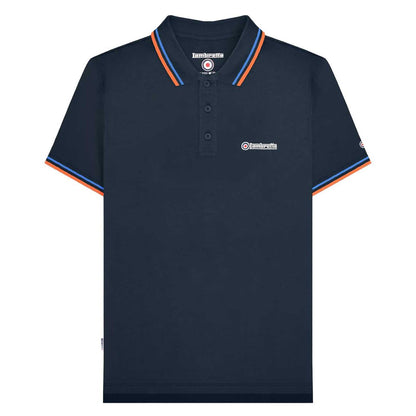 Navy-Blue - Front - Lambretta Mens SS25 Twin Tip Polo Shirt