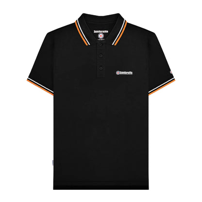 Black-White - Front - Lambretta Mens SS25 Twin Tip Polo Shirt