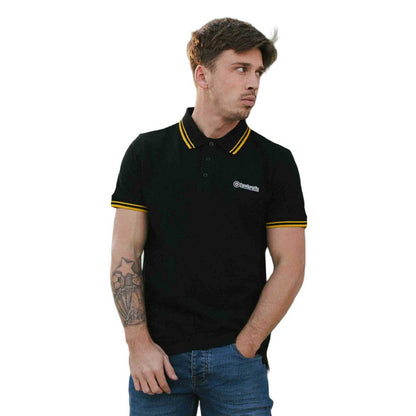 Black-Gold - Side - Lambretta Mens SS25 Twin Tip Polo Shirt