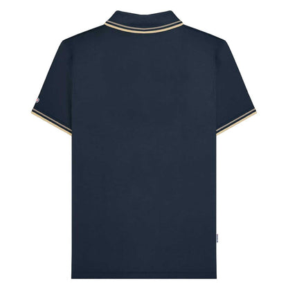 Navy-Cinder - Back - Lambretta Mens SS25 Twin Tip Polo Shirt