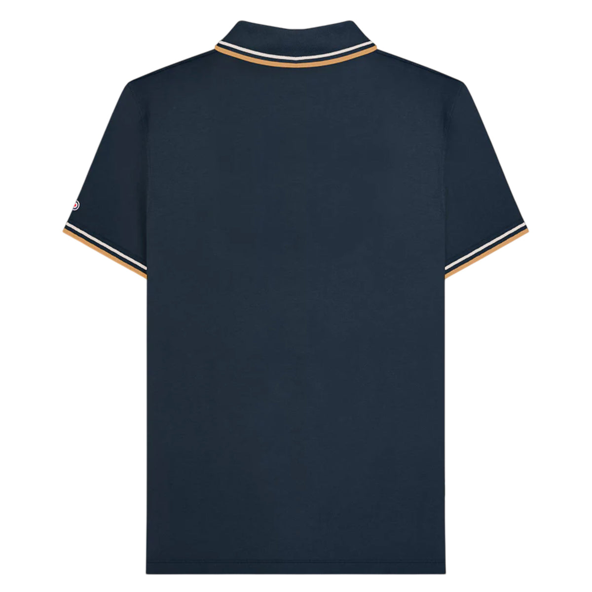 Navy-Wood Ash-Tobacco - Back - Lambretta Mens SS25 Twin Tip Polo Shirt