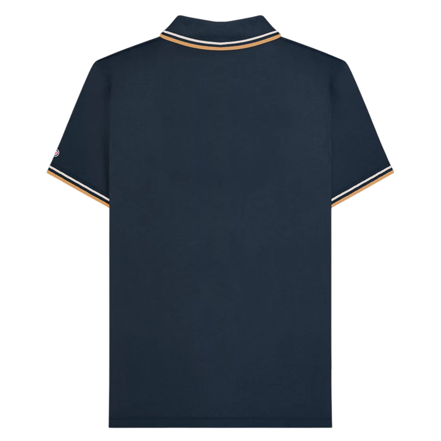 Navy-Wood Ash-Tobacco - Back - Lambretta Mens SS25 Twin Tip Polo Shirt