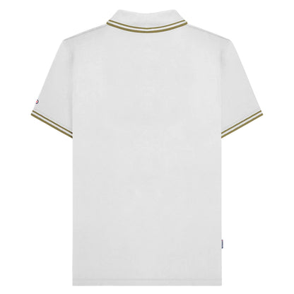 White-Cashew - Back - Lambretta Mens SS25 Twin Tip Polo Shirt